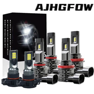For Jeep Grand Cherokee 2011 2012 2013 6000K LED Headlights + Fog Lights Bulbs - Picture 1 of 13