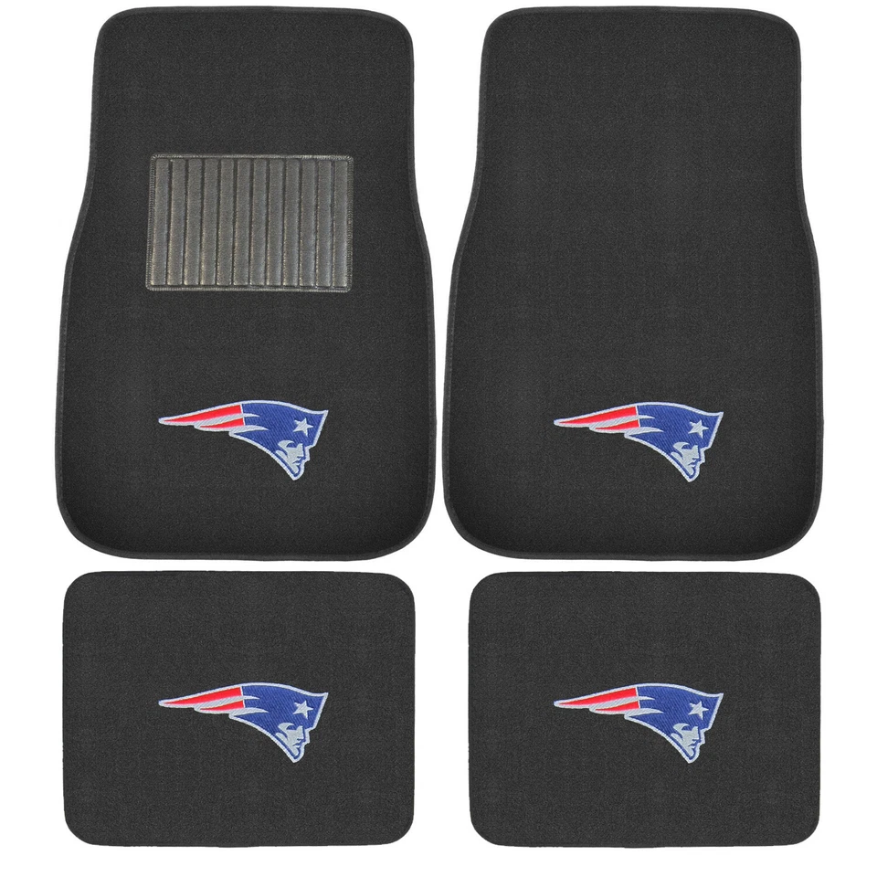 FANMATS New 4pcs NFL New England Patriots Car Truck Front Rear Carpet Floor Mats Set