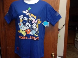 NUEVO VESTIDO CAMISETA AZUL CUELLO REDONDO ESTAMPADO MICKY & FRIENDS DISNEY DAMA - Imagen 1 de 4