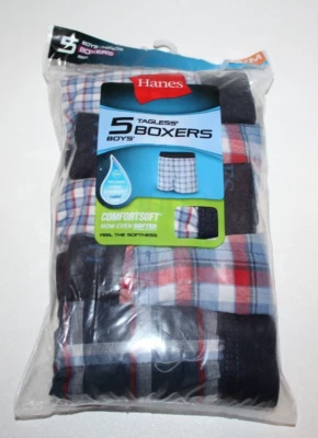 Calzoncillos boxer a cuadros Hanes multicolor cómodos flexibles sin etiquetas para niños - talla S-XL Foto 1 de 4