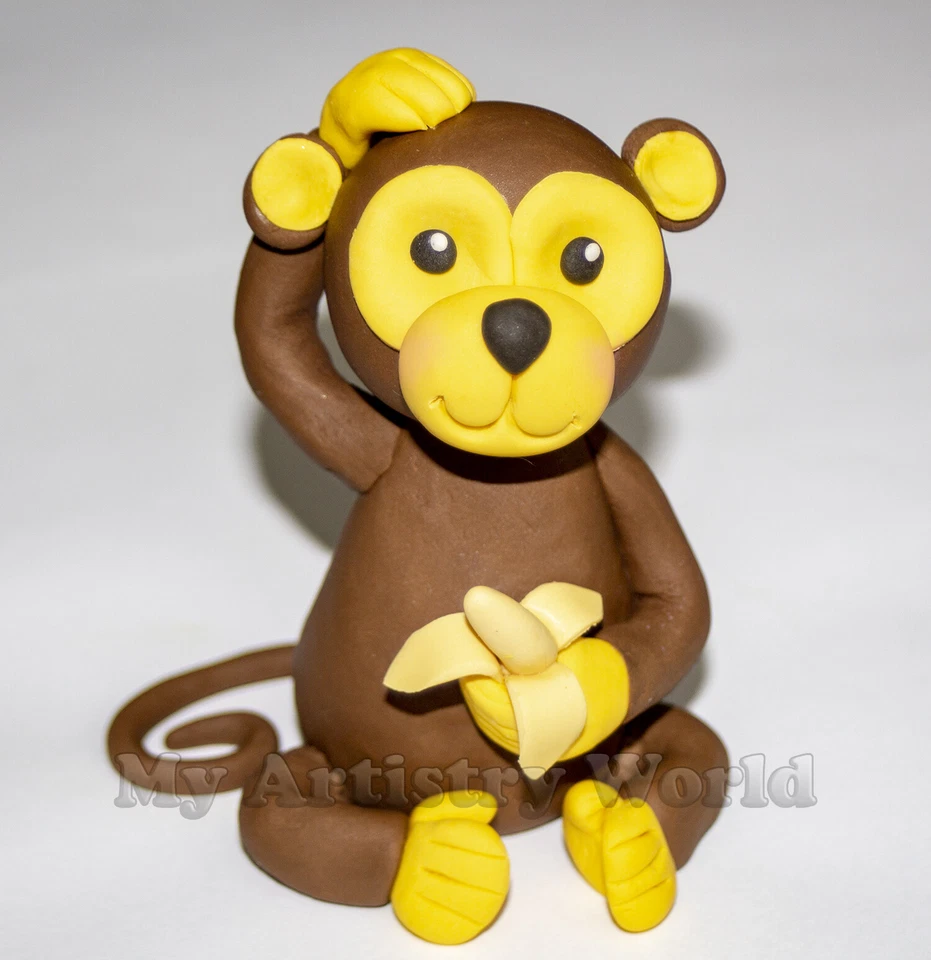 Съедобная 3D помада/жевательная паста Monkey cake topper.  - Изображение 1 из 1
