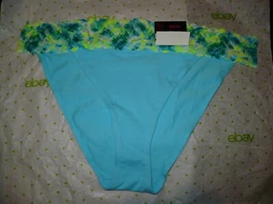 No Boundaries Women's Cotton Bikini Panties Size X-LARGE (8) Blue W Lace Waist - Picture 1 of 1