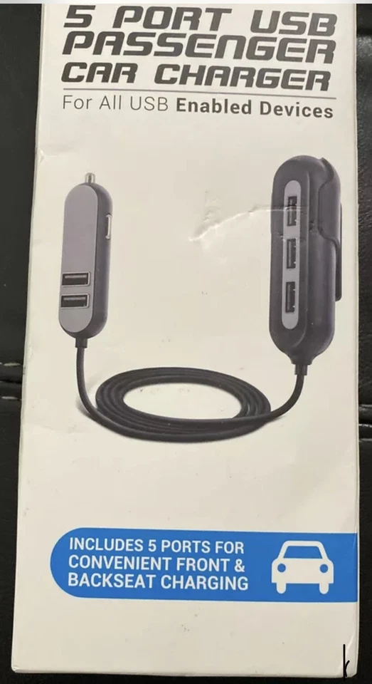 Cargador de coche de pasajeros Auduro 5 puertos USB nuevo salida de 4,8 amperios NUEVO Foto 1 de 4