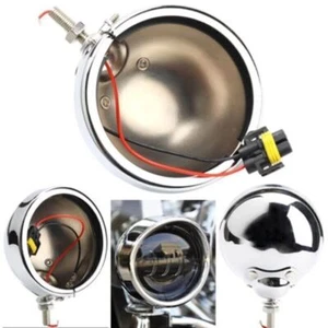 Chrome 4.5" Fog Light Outer Cover Housing Bracket For Harley Touring Road King - Imagen 1 de 12