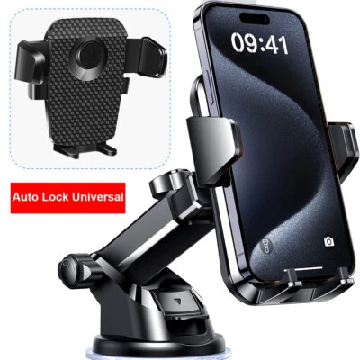 Car Phone Holder Dashboard Windshield Phone Mount Universal for iPhone Samsung - Image 1 of 4