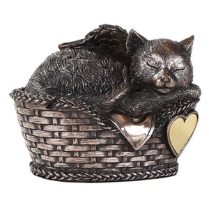 Angel Cat Sleeping Urn For Cremation Ashes Statue Pet Memorial Figurine - Picture 1 of 3