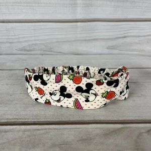 Disney Mickey Mouse Headband Hair Wrap Stretchy Scrunch White Summer Watermelon - Picture 1 of 6
