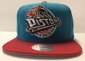 Detroit Pistons Mitchell & Ness NBA Druckknopflasche Mütze Kappe Pferd Hartholz Klassiker HWC - Bild 1 von 8