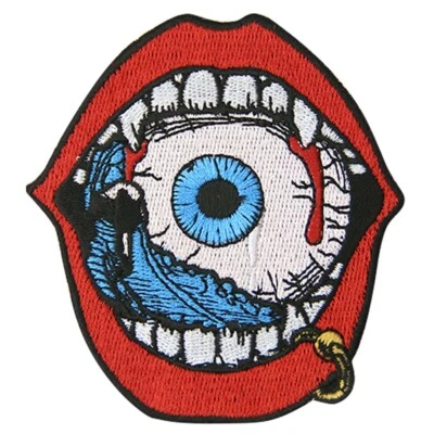 Embroidered Patches Iron Sew On Patches transfers Badges appliques Eat Eyeball - Image 1 of 4