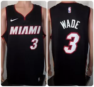 Maglia nera Dwyane Wade Miami Heat Nike Swingman (52 XL) NBA vintage Dwayne - Foto 1 di 5