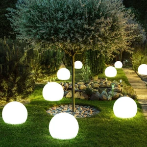 9er Set LED Solar Steck Lampen Erdspieß Hof Beleuchtung Garten Kugel Leuchten - Bild 1 von 12