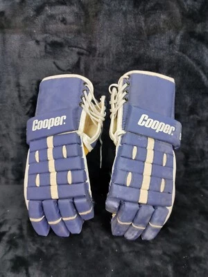 Vintage Cooper Armadillo Thumb BDT Ice Hockey Gloves Blue and White Senior - Image 1 of 4