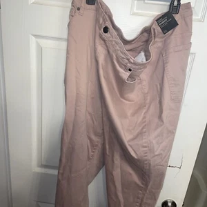 Lane Bryant Women's Skinny Ankle Pants Genius Fit Side Zips Khaki Olive Size 26 - Picture 1 of 5
