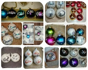 Weihnachtskugel Glaskugel NAME personalisiert Christbaumkugel GLAS 6cm 8cm Box - Bild 1 von 79