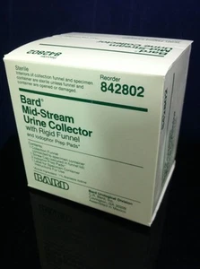 2 NEW BARD MID-STREAM URINE COLLECTORS w/ Rigid Funnel & Iodophor Pad 842802 - Picture 1 of 1