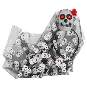 Halloween Copricapo Teschio Accessori Capelli Velo Nero Fascia Sposa per Donna - Foto 1 di 12