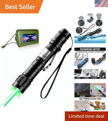 Puntero láser verde táctico recargable - 3300 pies visibilidad y estuche de transporte Foto 1 de 4