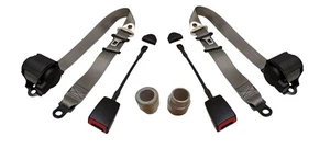 3 Punto Gris Asiento Cinturones Par para Mercedes R107 C107 Sl SLC SL450 560 500 - Picture 1 of 4