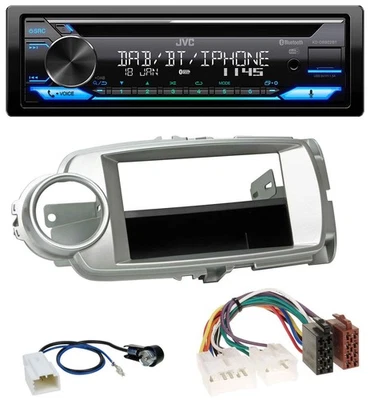 JVC Bluetooth MP3 USB DAB CD Autoradio für Toyota Yaris (11-14) - silber - Bild 1 von 4