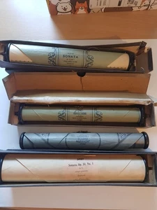 4 Vintage PIANOLA Scrolls Rolls 3 original boxes Crafting B - Picture 1 of 9