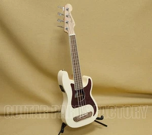 097-0583-505 Fender Fullerton Precision Bass Acoustic Elec Ukulele Olympic White - Picture 1 of 7