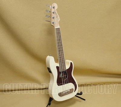 097-0583-505 Fender Fullerton Precision Bass Acoustic Elec Ukulele Olympic White - Image 1 of 4