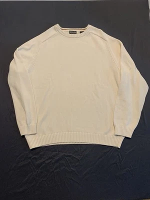ST. JOHN'S BAY Knit Sweater Men’s Medium Cream Pullover Holiday Jacket - Image 1 of 4