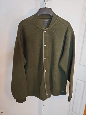 Dockers Men’s XXL Fleece Snap Button Jacket Olive Green 100% Polyester - Image 1 of 4
