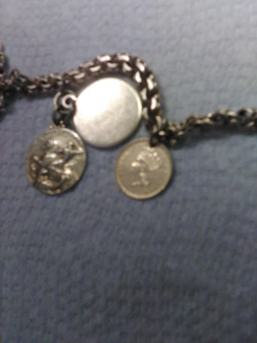 1 DOLLAR GOLD 1862 INDIAN HEAD COIN WITH ST GEORGES BECKER COIN ON GOLD BRACELET Cover