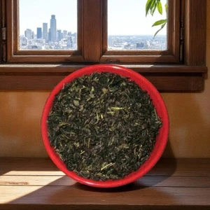 Michele's Pantry Peach Bulk Green Tea-16 oz. Loose Leaf Tea - Picture 1 of 7