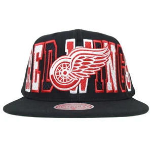 Detroit Red Wings Mitchell & Ness NHL Snapback Hat Cap 3D Logo Black NWT - Picture 1 of 9