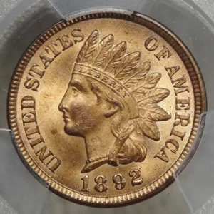 Centesimo indiano 1892, scelta non circolata, PCGS MS-64RD - Foto 1 di 4