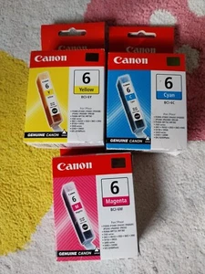 Canon BCI-6 Cyan & Yellow & Magenta Genuine 3 of Ink Cartridges CANON BCI-6 - Photo 1/1