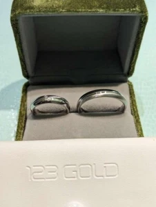 paar Trauringe 950 Platin,poliert satiniert Rw Dr 52,Hr 69,Brillanten für Frauen - Bild 1 von 7
