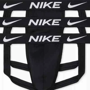 Nike dri-fit essential Micro Jockstrap 3 confezioni NERO BIANCO S M xL nuovo con etichette - Foto 1 di 1