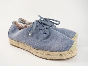 Joie Chambray Denim Lace-Up Espadrille Flats Shoes, Size 7 (US) 37 (EU) - Picture 1 of 11