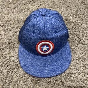 Marvel Captain America Blue Hat w Shield Embroidered Flat Brim Youth (One Size) - Picture 1 of 3