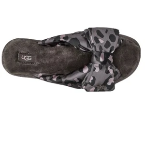Brand NEW UGG Australia Lushette Leopard Puffer Genuine Shearling Slides Sz 5 - Picture 1 of 12