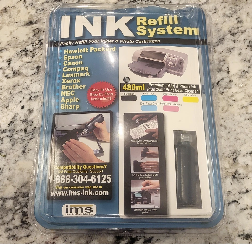 IMS Ink Refill System 600817 For Inkjet Printers Photo Cartridges Compatible - Image 1 of 4