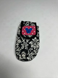 Mickey Mouse Cotton Quilted Pouch Glass Holder Button Closure Rare - Picture 1 of 9