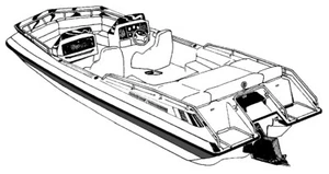 7.6oz STYLED TO FIT BOAT COVER HURRICANE SUNDECK SPORT SS 196 I/O ALL YEARS - Picture 1 of 14