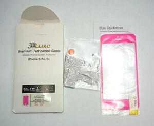3D LUXE 5810966 PREMIUM TEMPERED GLASS MEMBRANE for IPHONE 5/5C/5S in Pink - Picture 1 of 4