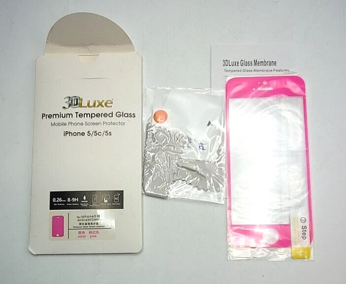 3D LUXE 5810966 PREMIUM TEMPERED GLASS MEMBRANE for IPHONE 5/5C/5S in Pink - Image 1 of 4