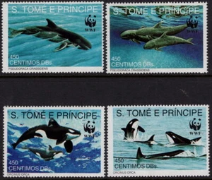 SAO TOME PRINCIPE - 1992 WWF 'KILLER WHALE & FALSE KILLER WHALE' Set 4 MNH[E7169 - Picture 1 of 1
