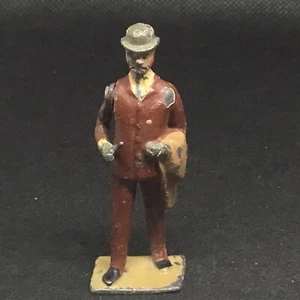 Britains Man Standing With Jacket And Pipe (DB 83) Slight Curve To Dated Base, - Picture 1 of 6