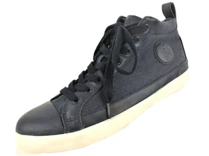 Polo Ralph Lauren Mens Blue High Top Athletic Shoes Size 10D Fabric Leather Trim - Picture 1 of 11