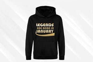LEGENDS ARE BORN IN HOODIE OR T SHIRT BIRTH BORN SLOGAN NOVELTY KIDS BOYS GIRLS - Picture 1 of 2