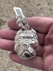 48,7 Gramm Rohr Korso Hund Anhänger Pitbull Charm Silber 0,925 2,25 Zoll groß - Bild 1 von 10