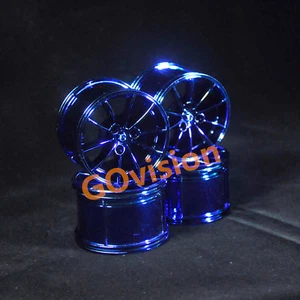 Custom 4 pcs Chrome Blue rims wheels hubs 23800 for Lego 42056 42115 42083 - Picture 1 of 4