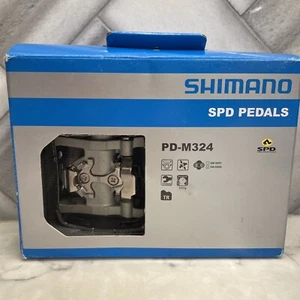 NIB New Shimano PD-M324 SPD Dual Platform Mountain Bike Clipless Pedal Set 9/16" - Picture 1 of 9